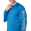 image:imageColumbia Mens PFG Terminal Tackle Long Sleeve ShirtBright AquaCollegiate Navy Logo