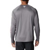 image:imageColumbia Mens PFG Terminal Tackle Long Sleeve ShirtCity GreyPink Pop Logo