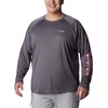 image:imageColumbia Mens PFG Terminal Tackle Long Sleeve ShirtCity GreyPink Pop Logo