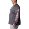 image:imageColumbia Mens PFG Terminal Tackle Long Sleeve ShirtCity GreyPink Pop Logo