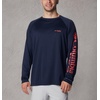 image:imageColumbia Mens PFG Terminal Tackle Long Sleeve ShirtCollegiate NavySunset Red Logo
