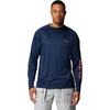 image:imageColumbia Mens PFG Terminal Tackle Long Sleeve ShirtCollegiate NavySunset Red Logo