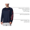 image:imageColumbia Mens PFG Terminal Tackle Long Sleeve ShirtCollegiate NavySunset Red Logo