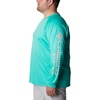 image:imageColumbia Mens PFG Terminal Tackle Long Sleeve ShirtElectric TurquoiseCool Grey Logo
