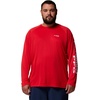 image:imageColumbia Mens PFG Terminal Tackle Long Sleeve ShirtRed SparkWhite Logo