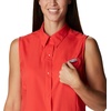 image:imageColumbia Womens PFG Tamiami Sleeveless ShirtRed Hibiscus