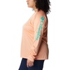 image:imageColumbia Womens Tidal Tee II Long Sleeve HoodieBright Nectar HeatherElectric Turquoise Logo