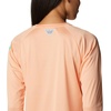 image:imageColumbia Womens Tidal Tee II Long Sleeve HoodieBright Nectar HeatherElectric Turquoise Logo