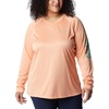 image:imageColumbia Womens Tidal Tee II Long Sleeve HoodieBright Nectar HeatherElectric Turquoise Logo