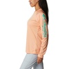 image:imageColumbia Womens Tidal Tee II Long Sleeve HoodieBright Nectar HeatherElectric Turquoise Logo