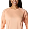 image:imageColumbia Womens Tidal Tee II Long Sleeve HoodieBright Nectar HeatherElectric Turquoise Logo