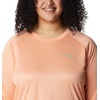 image:imageColumbia Womens Tidal Tee II Long Sleeve HoodieBright Nectar HeatherElectric Turquoise Logo