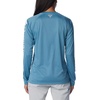 image:imageColumbia Womens Tidal Tee II Long Sleeve HoodieCanyon Blue HeatherWhite Logo