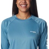 image:imageColumbia Womens Tidal Tee II Long Sleeve HoodieCanyon Blue HeatherWhite Logo