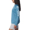 image:imageColumbia Womens Tidal Tee II Long Sleeve HoodieCanyon Blue HeatherWhite Logo