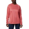 image:imageColumbia Womens Tidal Tee II Long Sleeve HoodieCarbon HeatherRed Spark Logo
