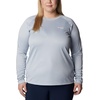 image:imageColumbia Womens Tidal Tee II Long Sleeve HoodieCirrus Grey HeatherWhite Logo