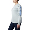 image:imageColumbia Womens Tidal Tee II Long Sleeve HoodieCirrus GreyStormy Blue Logo