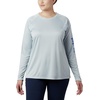 image:imageColumbia Womens Tidal Tee II Long Sleeve HoodieCirrus GreyStormy Blue Logo