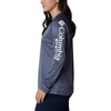 image:imageColumbia Womens Tidal Tee II Long Sleeve HoodieCollegiate Navy HeatherWhite Logo