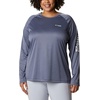 image:imageColumbia Womens Tidal Tee II Long Sleeve HoodieCollegiate Navy HeatherWhite Logo