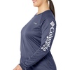 image:imageColumbia Womens Tidal Tee II Long Sleeve HoodieCollegiate Navy HeatherWhite Logo