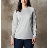 image:imageColumbia Womens Tidal Tee II Long Sleeve HoodieCool Grey HeatherWhite Logo