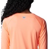 image:imageColumbia Womens Tidal Tee II Long Sleeve HoodieCoral Glow  White Logo