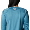 image:imageColumbia Womens Tidal Tee II Long Sleeve HoodieDeep Marine HeatherLight Lime Logo