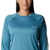 image:imageColumbia Womens Tidal Tee II Long Sleeve HoodieDeep Marine HeatherLight Lime Logo