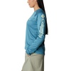 image:imageColumbia Womens Tidal Tee II Long Sleeve HoodieDeep Marine HeatherLight Lime Logo