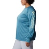 image:imageColumbia Womens Tidal Tee II Long Sleeve HoodieDeep Marine HeatherLight Lime Logo