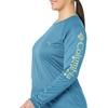 image:imageColumbia Womens Tidal Tee II Long Sleeve HoodieDeep Marine HeatherLight Lime Logo