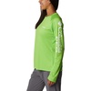 image:imageColumbia Womens Tidal Tee II Long Sleeve HoodieGreen MambaWhite Logo