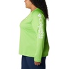 image:imageColumbia Womens Tidal Tee II Long Sleeve HoodieGreen MambaWhite Logo