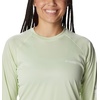 image:imageColumbia Womens Tidal Tee II Long Sleeve HoodieLight Lime HeatherWhite Logo
