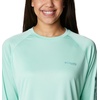 image:imageColumbia Womens Tidal Tee II Long Sleeve HoodieMint Cay  Tranquil Teal Logo