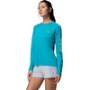 image:imageColumbia Womens Tidal Tee II Long Sleeve HoodieOcean TealWhite Logo