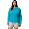 image:imageColumbia Womens Tidal Tee II Long Sleeve HoodieOcean TealWhite Logo