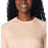 image:imageColumbia Womens Tidal Tee II Long Sleeve HoodiePeach FizzOcean Mint Logo