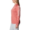 image:imageColumbia Womens Tidal Tee II Long Sleeve HoodieRed Hibiscus HeatherWhite Logo