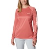 image:imageColumbia Womens Tidal Tee II Long Sleeve HoodieRed Hibiscus HeatherWhite Logo