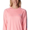 image:imageColumbia Womens Tidal Tee II Long Sleeve HoodieRed HibiscusWhite Logo