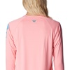 image:imageColumbia Womens Tidal Tee II Long Sleeve HoodieRed HibiscusWhite Logo