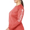 image:imageColumbia Womens Tidal Tee II Long Sleeve HoodieRed Spark HeatherWhite Logo