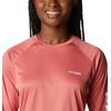 image:imageColumbia Womens Tidal Tee II Long Sleeve HoodieRed Spark HeatherWhite Logo