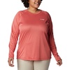image:imageColumbia Womens Tidal Tee II Long Sleeve HoodieRed Spark HeatherWhite Logo