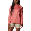 image:imageColumbia Womens Tidal Tee II Long Sleeve HoodieRed Spark HeatherWhite Logo