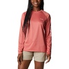 image:imageColumbia Womens Tidal Tee II Long Sleeve HoodieRed Spark HeatherWhite Logo