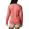 image:imageColumbia Womens Tidal Tee II Long Sleeve HoodieRed Spark HeatherWhite Logo